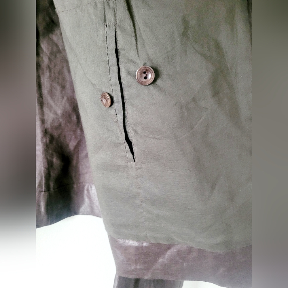 Magaschoni Women's Luxury Linen/Cotton Cropped Jacket Brown Small - Picture 13 of 16
